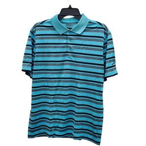 Nike Golf Tour Performance Dri-Fit Men's Blue Black Stripe Kierland AZ SS Polo M